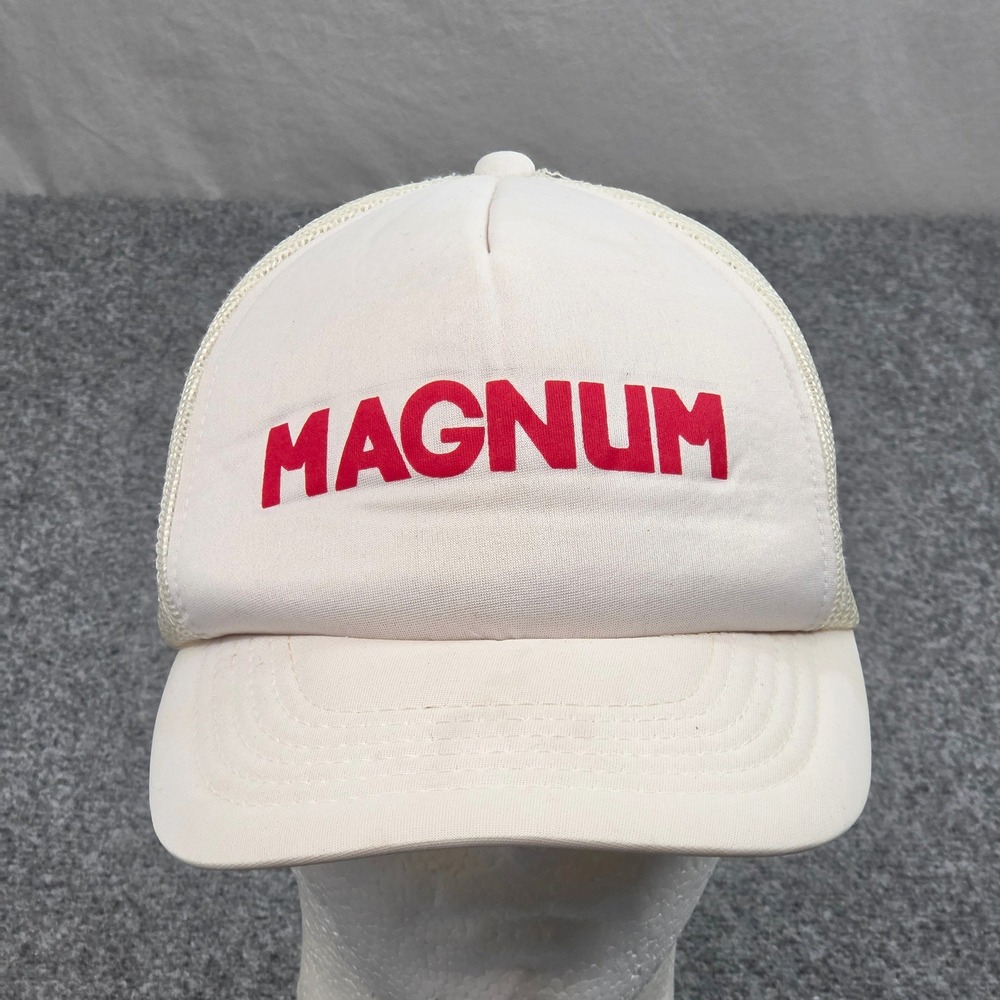 Vintage Magnum Farming Equipment Trucker Hat White Red 90s Farmcore Snapback Cap
